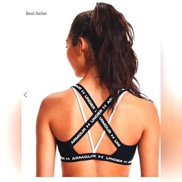 Under Armor Crossback Low Sports Bras, sz M, Bundle of Two (2), Black & Purple. - Picture 5 of 6